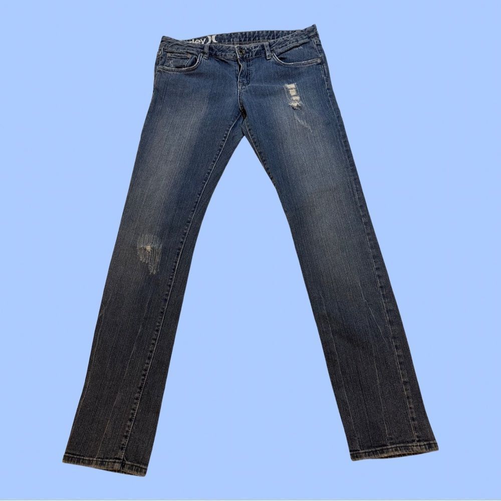 Hurley women's jeans mid wash distressed jean '81 skinny leg size 30 SALE 2/40